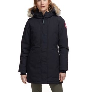 Canada Goose “Victoria” winter down coat in black.
